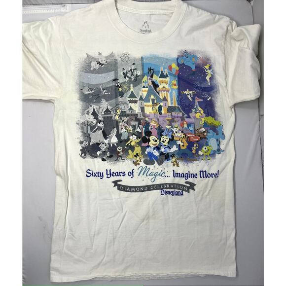 Disneyland Walt Disney World by Hanes 60 Years of Magic Tshirt size S Pre-Owned - Picture 1 of 7
